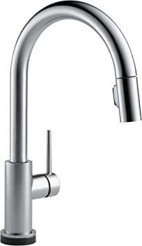 Delta Faucet Trinsic VoiceIQ Touchless Kitchen Faucet with Pull Down Sprayer, Smart Faucet, Alexa and Google Assistant Voice Activated, Kitchen Sink Faucet, Arctic Stainless 9159TV-AR-DST