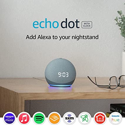 Echo Dot (4th Gen) | Smart speaker with clock and Alexa | Twilight Blue