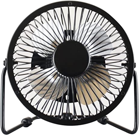 Cimostar Mini USB Desk Cooler Fan,(Metal Design, Large Air Flow, Quiet Operation), Black