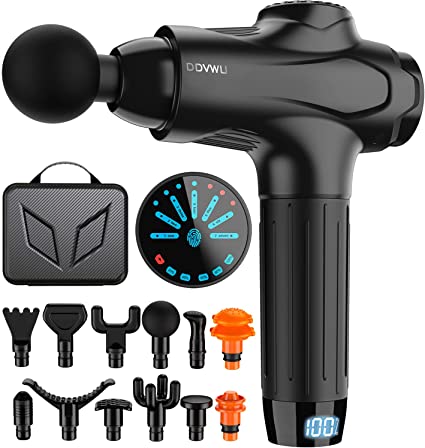 Massage Gun Deep Tissue Muscle Massager, Percussion Massage Gun for Pain Relief, Portable Quiet Handheld Relaxation Electric Sport Massager (Black)