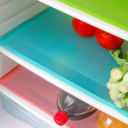 8 Pcs Refrigerator Liners,Hobb’s Essentials Washable Mats Covers Pads,Home Kitchen Gadgets Accessories Organization for Top Freezer Glass Shelf Wire Shelving Cupboard Cabinet Drawers 4Blue+2Green+2Red