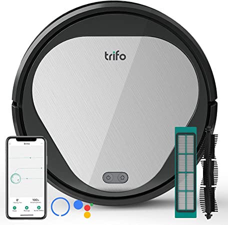 Trifo Robot Vacuum Cleaner,4000Pa Super Cyclone Suction & Tangle-Free Pet Hair Extractor,Works with Alexa & Google Assistant & 2.4GHZ WiFi,Up to 110 Mins Runtime&Self Charging, Perfect for Pet Family